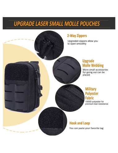 Bolsa Molle Táctica VIIDOO Negra Multiusos 13.2x8.6cm