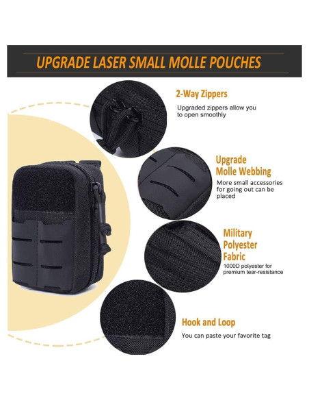 Bolsa Molle Táctica VIIDOO Negra Multiusos 13.2x8.6cm