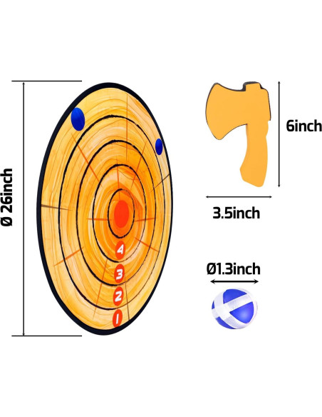 Juego de Lanzamiento de Hachas de Espuma JstFrU 66 cm Doble Cara