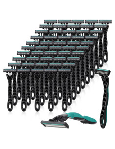 50 Maquinillas de Afeitar Desechables Leriton 3 Cuchillas Piel Sensible