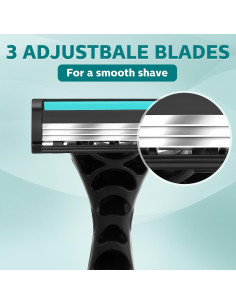 50 Maquinillas de Afeitar Desechables Leriton 3 Cuchillas Piel Sensible 2