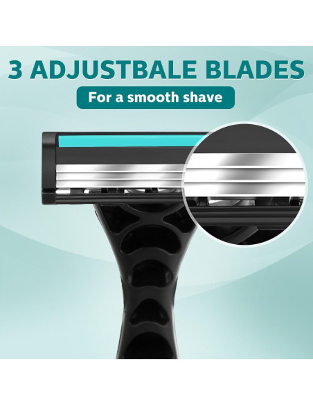 50 Maquinillas de Afeitar Desechables Leriton 3 Cuchillas Piel Sensible