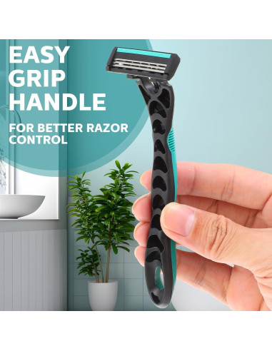 50 Maquinillas de Afeitar Desechables Leriton 3 Cuchillas Piel Sensible