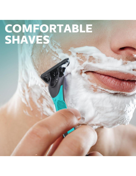 50 Maquinillas de Afeitar Desechables Leriton 3 Cuchillas Piel Sensible