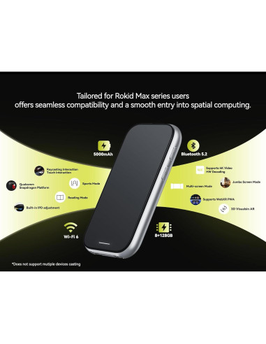 Calculadora Espacial Rokid Station2 5000mAh 8GB 128GB Plata