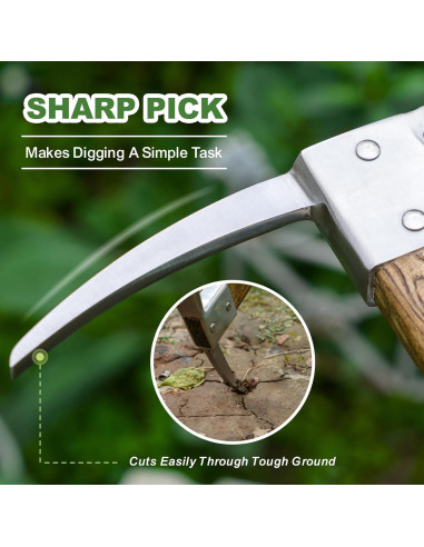 Azada de Acero Inoxidable Haliaeetus con Mango de Madera