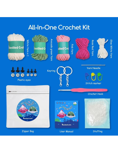 Kit de Crochet Brillante NestledCrafts Hootwin para Principiantes