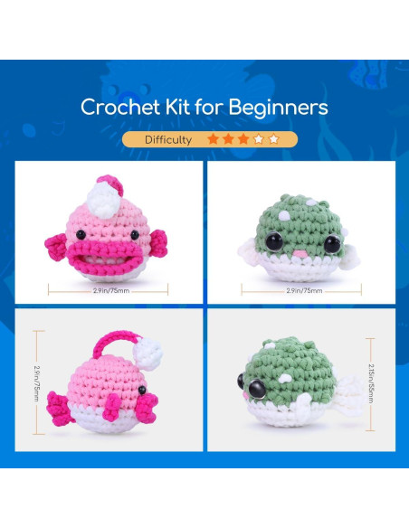 Kit de Crochet Brillante NestledCrafts Hootwin para Principiantes