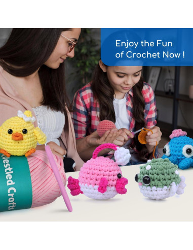 Kit de Crochet Brillante NestledCrafts Hootwin para Principiantes