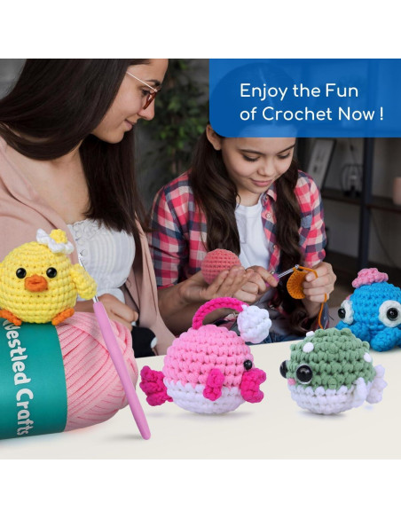 Kit de Crochet Brillante NestledCrafts Hootwin para Principiantes