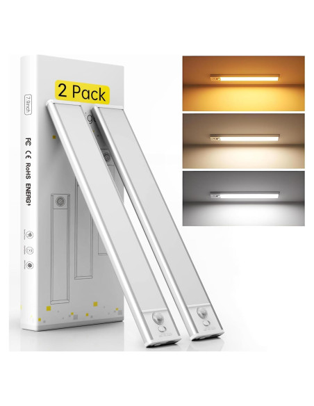 Luces LED Bajo Gabinete Hyrion 20 cm con Sensor Movimiento 2 Pck