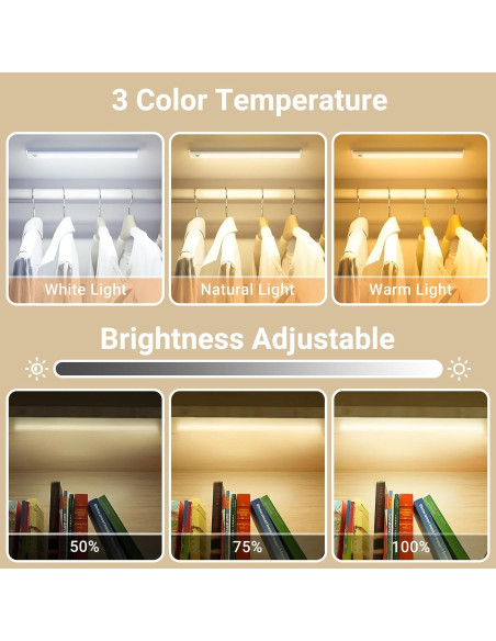 Luces LED Bajo Gabinete Hyrion 20 cm con Sensor Movimiento 2 Pck