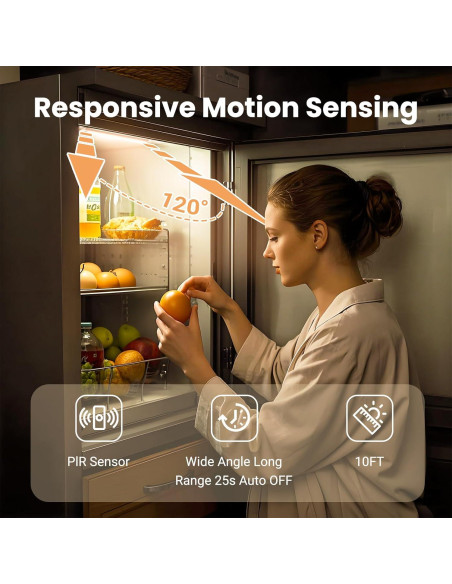 Luces LED Bajo Gabinete Hyrion 20 cm con Sensor Movimiento 2 Pck