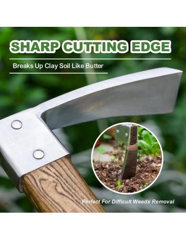 Azada de Acero Inoxidable Haliaeetus con Mango de Madera