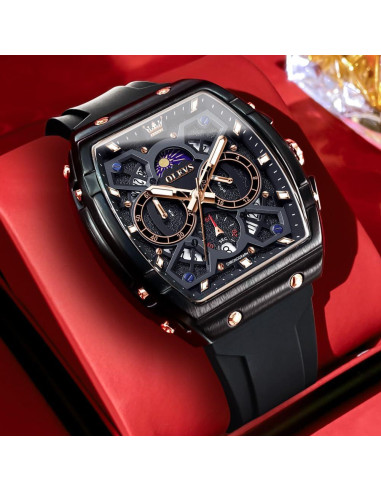 Reloj de Hombre OLEVS Cronógrafo Multifuncional 44mm Negro