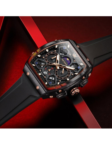 Reloj de Hombre OLEVS Cronógrafo Multifuncional 44mm Negro