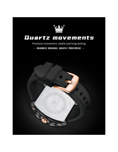 Reloj de Hombre OLEVS Cronógrafo Multifuncional 44mm Negro Reloj de Hombre OLEVS Cronógrafo Multifuncional 44mm Negro