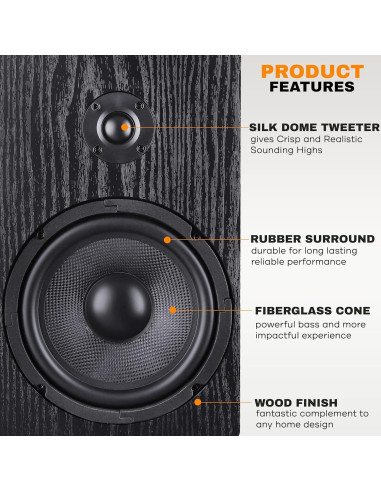 Altavoces de estantería Pyle PSMSP6 6.5" para cine en casa