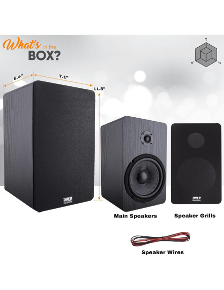 Altavoces de estantería Pyle PSMSP6 6.5" para cine en casa
