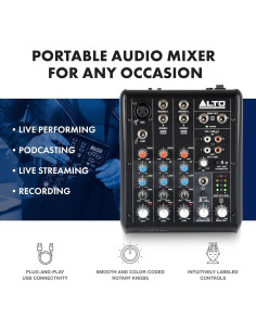 Mezclador de Audio ALTO TrueMix 500 USB 5 Canales para Podcasting 2