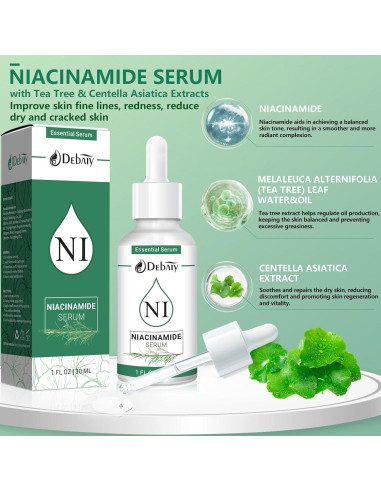 Suero de Niacinamida 5% DEBAIY - 3x30ml Extractos Árbol de Té