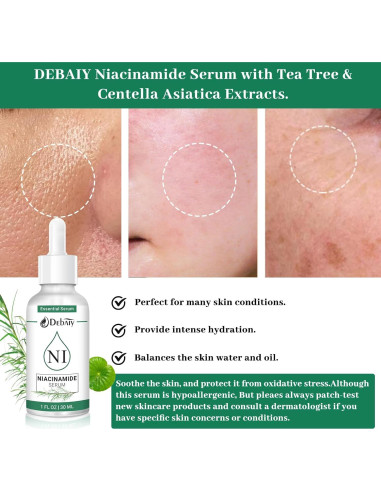 Suero de Niacinamida 5% DEBAIY - 3x30ml Extractos Árbol de Té