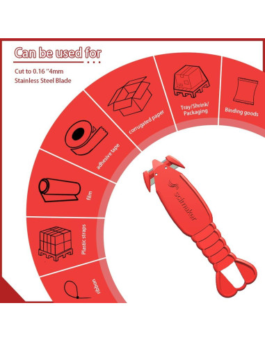 Cortador de Cajas Scimaker 12 Pcs Hoja Acero Inoxidable 13.5 cm