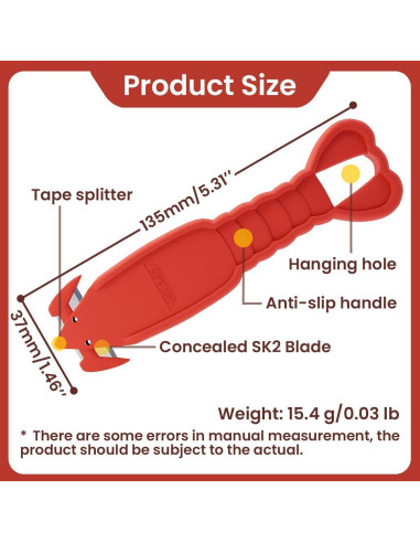 Cortador de Cajas Scimaker 12 Pcs Hoja Acero Inoxidable 13.5 cm