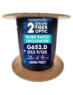 Cable de fibra óptica 2 hebras OS2 9/125 G652.D 304.8m