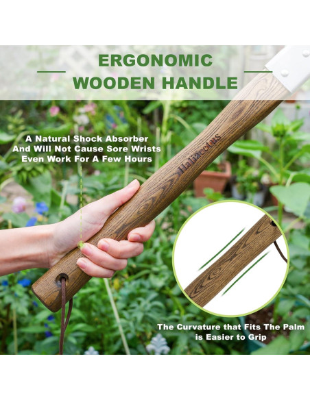 Azada de Acero Inoxidable Haliaeetus con Mango de Madera