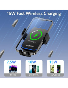 Cargador Inalámbrico para Auto BESTEK 15W con Soporte Automático 2