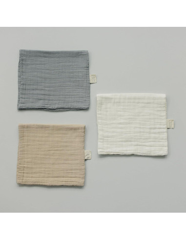 Pañales de Muselina Mebie Baby 3-Pack Azul Polvoriento