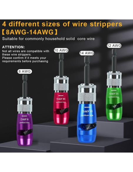 Destripador de Cables Automático ZEosonor 4 Piezas 6-14 AWG