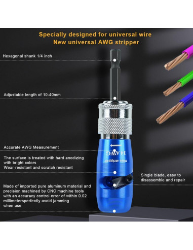 Destripador de Cables Automático ZEosonor 4 Piezas 6-14 AWG