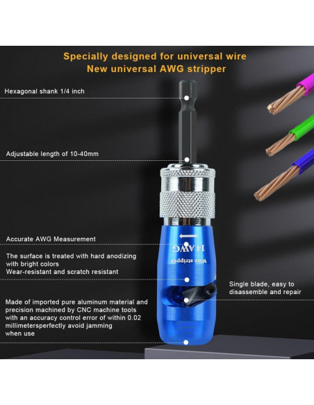 Destripador de Cables Automático ZEosonor 4 Piezas 6-14 AWG