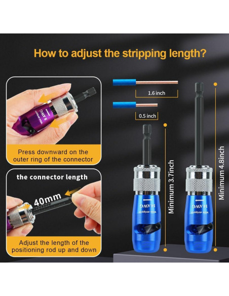 Destripador de Cables Automático ZEosonor 4 Piezas 6-14 AWG