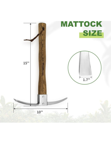 Azada de Acero Inoxidable Haliaeetus con Mango de Madera