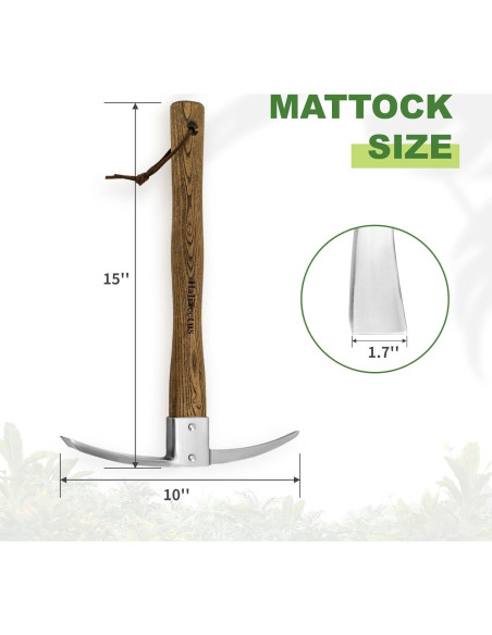 Azada de Acero Inoxidable Haliaeetus con Mango de Madera