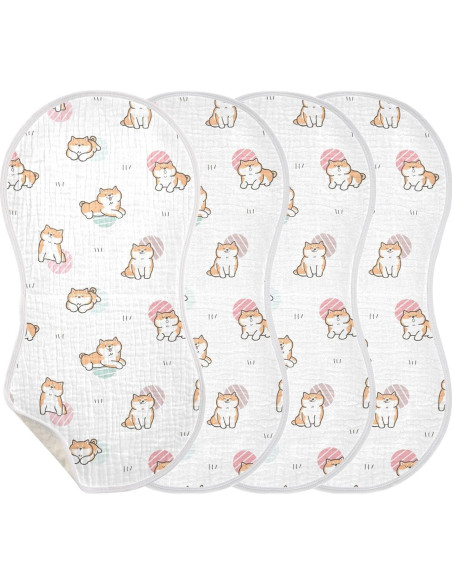 Pañales de Eructo Kigai de Algodón Shiba Inu 22x11cm