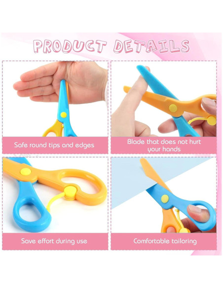 20 Tijeras de Seguridad Geegift para Niños 2-5 Años Color Mezclado