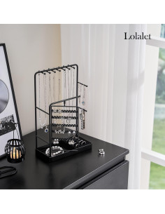 Soporte Organizador de Joyería Lolalet Negro, Rotatorio 360 2