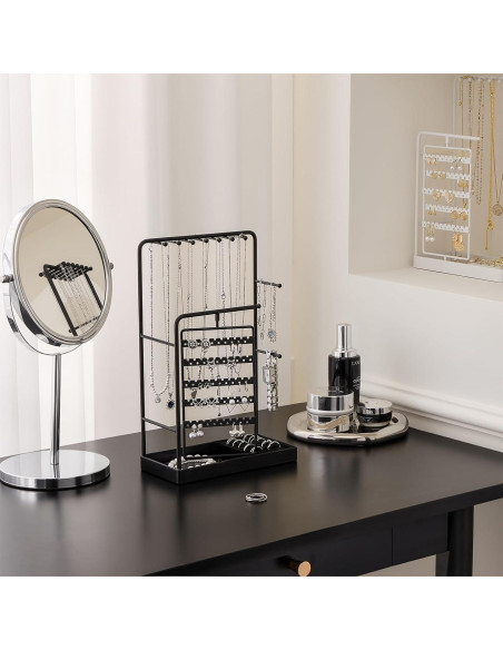 Soporte Organizador de Joyería Lolalet Negro, Rotatorio 360