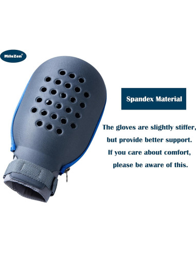 Guantes de restricción grandes MiloZen con cremallera y ventilación