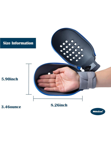 Guantes de restricción grandes MiloZen con cremallera y ventilación