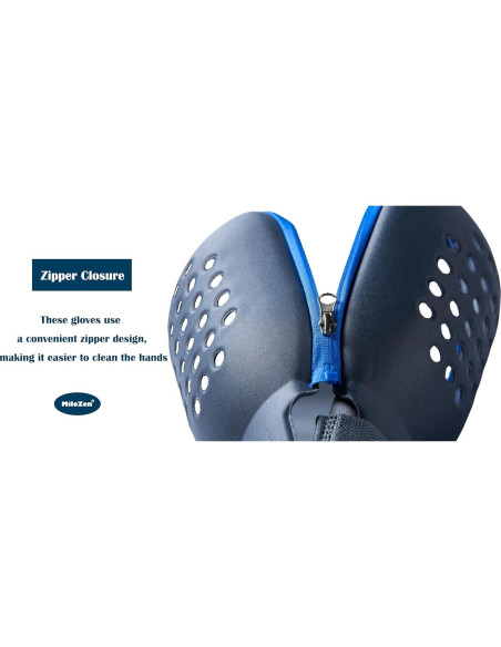 Guantes de restricción grandes MiloZen con cremallera y ventilación