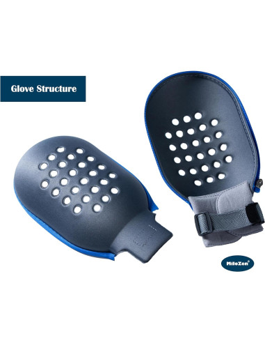 Guantes de restricción grandes MiloZen con cremallera y ventilación