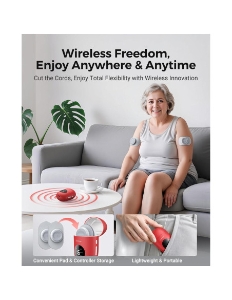 Estimulador Muscular TENS Inalámbrico Lanieney U8PRO 2 Canales