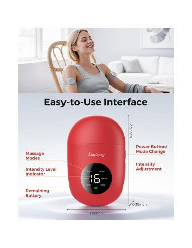 Estimulador Muscular TENS Inalámbrico Lanieney U8PRO 2 Canales