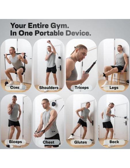 Gimnasio Portátil Inteligente Tensial TS02 - Resistencia Ajustable 6.35-59.87 kg