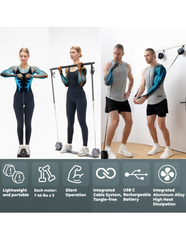 Gimnasio Portátil Inteligente Tensial TS02 - Resistencia Ajustable 6.35-59.87 kg